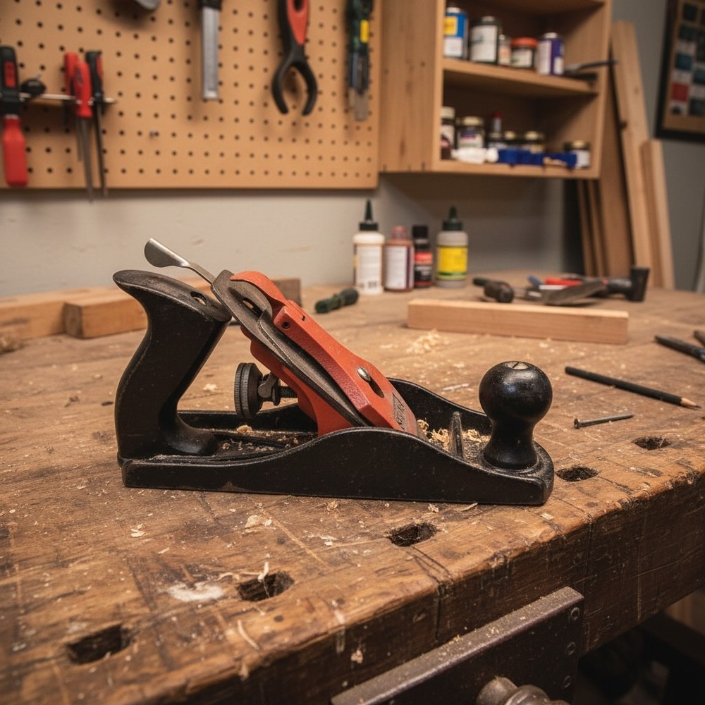Sears Vintage Hand Plane Red Lever Cap Made in USA Woodworking Tool 9.5 Inch
